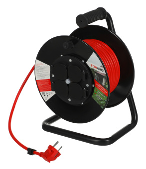 Удлинитель силовой Starwind ST-PSR4.20/G-20 3x1.5кв.мм 4розет. 20м ПВС 20A катушка оранжевый - купить недорого с доставкой в интернет-магазине