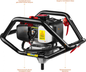 Мотобур Зубр МБ2-250 профес. 2-х такт. 1800Вт 2.45л.с. 52см3 8800об/мин - купить недорого с доставкой в интернет-магазине