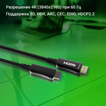 Кабель аудио-видео Digma HDMI 2.0 AOC HDMI (m)/HDMI (m) 30м. позолоч.конт. черный (BHP AOC 2.0-30) - купить недорого с доставкой в интернет-магазине