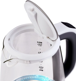 Чайник электрический Hyundai HYK-G8880 2л. 2200Вт серый/серебристый корпус: стекло - купить недорого с доставкой в интернет-магазине