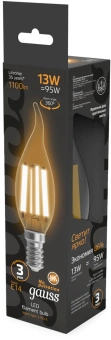 Лампа филам. Gauss Filament 13Вт цок.:E14 свеча св.свеч.бел.теп. (упак.:10шт) (104801113) - купить недорого с доставкой в интернет-магазине