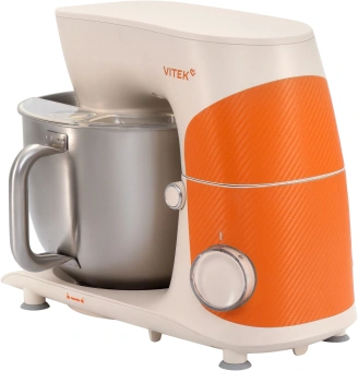 Миксер планетарный Vitek VT-PM0331 1800Вт кремовый/оранжевый - купить недорого с доставкой в интернет-магазине
