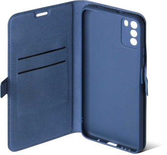 Чехол (флип-кейс) DF для Xiaomi Poco M3 poFlip-03 синий (DF POFLIP-03 (BLUE)) - купить недорого с доставкой в интернет-магазине