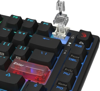 Клавиатура A4Tech MS76 механическая черный USB Multimedia for gamer LED кабель 1.8м - купить недорого с доставкой в интернет-магазине