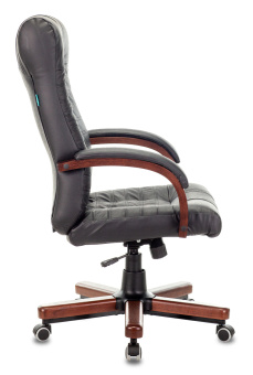 Кресло руководителя Бюрократ KB-10WALNUT черный кожа крестов. металл/дерево - купить недорого с доставкой в интернет-магазине