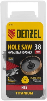 Коронка Denzel 724111 по металлу Д=38мм (1пред.) для дрелей - купить недорого с доставкой в интернет-магазине