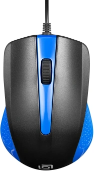 Мышь Оклик 225M черный/синий оптическая 1200dpi USB 3but (288233) - купить недорого с доставкой в интернет-магазине