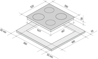 Индукционная варочная поверхность Krona NECKAR 60 BL черный - купить недорого с доставкой в интернет-магазине