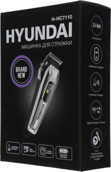 Машинка для стрижки Hyundai H-HC7110 серебристый/черный 5Вт (насадок в компл:6шт) - купить недорого с доставкой в интернет-магазине