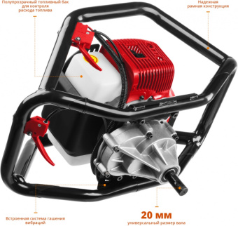 Мотобур Зубр МБ2-250 профес. 2-х такт. 1800Вт 2.45л.с. 52см3 8800об/мин - купить недорого с доставкой в интернет-магазине