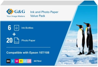 Чернила G&G GG-108-260g-4X6-20 набор 6x70мл для Epson Ecotank L8050/L18050 - купить недорого с доставкой в интернет-магазине