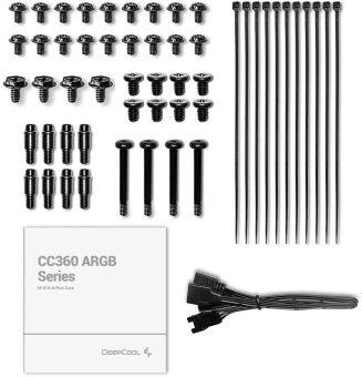 Корпус Deepcool CC360 ARGB черный без БП mATX 5x120mm 4x140mm 1xUSB2.0 1xUSB3.0 audio bott PSU - купить недорого с доставкой в интернет-магазине