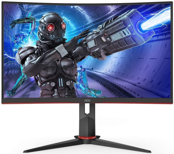 Монитор AOC 27" Gaming C27G2ZU черный/красный VA LED 0.5ms 16:9 HDMI M/M матовая HAS Piv 300cd 178гр/178гр 1920x1080 240Hz FreeSync Premium DP FHD USB 5.5кг - купить недорого с доставкой в интернет-магазине