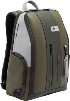 Рюкзак мужской Piquadro Urban CA7164UB00/VEGR хаки/серый натур.кожа - купить недорого с доставкой в интернет-магазине