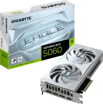 Видеокарта Gigabyte PCI-E 5.0 GV-N5060EAGLEOC ICE-8GD 1.0 NVIDIA GeForce RTX 5060 8Gb 128bit GDDR7 2550/28000 HDMIx1 DPx3 HDCP Ret - купить недорого с доставкой в интернет-магазине
