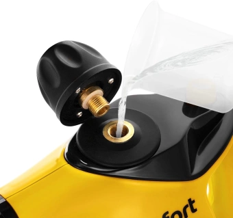 Пароочиститель ручной Kitfort КТ-9140-1 1050Вт черный/желтый - купить недорого с доставкой в интернет-магазине