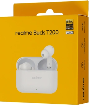 Гарнитура внутриканальные Realme Buds T200 белый беспроводные bluetooth в ушной раковине (6941764462076) - купить недорого с доставкой в интернет-магазине
