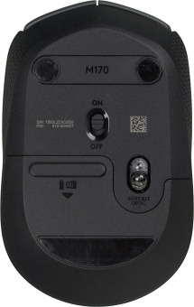 Мышь Logitech M170 серый/черный оптическая (1000dpi) беспроводная USB для ноутбука (2but) - купить недорого с доставкой в интернет-магазине