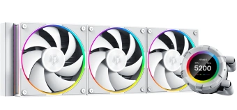 Система водяного охлаждения ID-Cooling SL360 ARGB Soc-AM5/AM4/1200/1700/1851 белый 4-pin 14-30dB Al+Cu LCD 350W Ret (SL360 WHITE) - купить недорого с доставкой в интернет-магазине