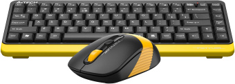 Клавиатура + мышь A4Tech Fstyler FG1110 клав:черный/желтый мышь:черный/желтый USB беспроводная Multimedia (FG1110 BUMBLEBEE) - купить недорого с доставкой в интернет-магазине