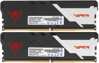 Память DDR5 2x16GB 6400MHz Patriot PVV532G640C32K Viper Venom RTL Gaming PC5-51200 CL32 DIMM 288-pin 1.4В kit с радиатором Ret - купить недорого с доставкой в интернет-магазине