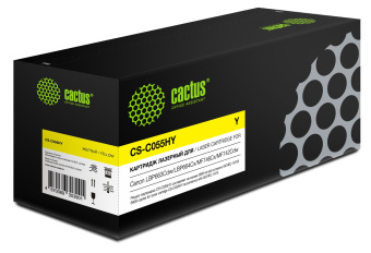 Картридж лазерный Cactus CS-C055HY 055 H Y желтый (5900стр.) для Canon LBP663Cdw/LBP664Cx/MF746Cx/MF742Cdw/MF744Cdw - купить недорого с доставкой в интернет-магазине