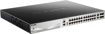 Коммутатор D-Link DGS-3130-30PS/B DGS-3130-30PS/B2A (L3) 24x1Гбит/с 2x10Гбит/с 4xКомбо(10GBase-T/SFP+) 4SFP+ 24PoE 370W управляемый - купить недорого с доставкой в интернет-магазине