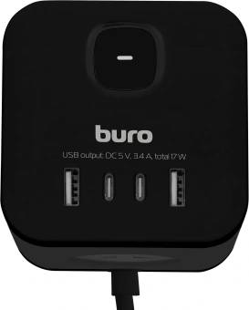 Сетевой удлинитель Buro BU-PC3.1UС-B 1.5м (3 розетки) черный (пакет ПЭ) - купить недорого с доставкой в интернет-магазине