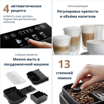 Кофемашина Delonghi Magnifica Evo ECAM290.22.B 1450Вт серебристый/черный - купить недорого с доставкой в интернет-магазине