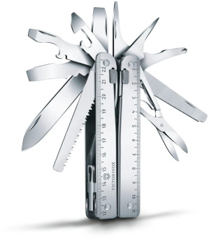 Мультитул Victorinox SwissTool X Plus (3.0338.L) 115мм 37функц. мини-отвертка/штопор/набор бит/чехол кожаный серебристый карт.коробка - купить недорого с доставкой в интернет-магазине