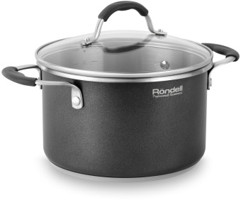 Кастрюля Rondell Stern RDS-010 3.9л. d=20см (с крышкой) т.серый - цена, купить или заказать с доставкой в интернет-магазине Кастрюля Rondell Stern RDS-010 3.9л. d=20см (с крышкой) т.серый - купить недорого с доставкой в интернет-магазине