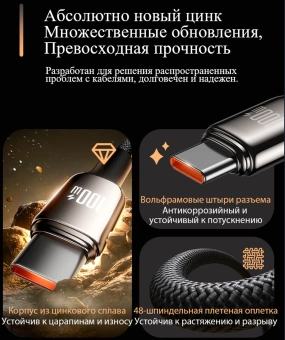 Кабель Romoss CB303A 1746962 USB (m)-USB Type-C (m) 2м черный - купить недорого с доставкой в интернет-магазине