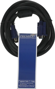 Кабель-удлинитель видео Premier 5-960EXT VGA (m)/VGA (f) 3м. феррит.кольца черный (5-960EXT 3.0) - купить недорого с доставкой в интернет-магазине
