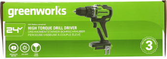 Дрель-шуруповерт Greenworks GD24DD90 аккум. патрон:быстрозажимной (3707507) - купить недорого с доставкой в интернет-магазине