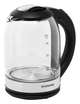 Чайник электрический Starwind SKG2051 1.8л. 1800Вт черный/серебристый корпус: стекло/пластик - купить недорого с доставкой в интернет-магазине