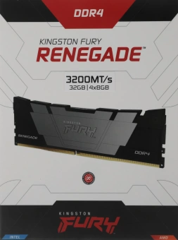 Память DDR4 4x8GB 3200MHz Kingston KF432C16RB2K4/32 Fury Renegade Black RTL Gaming PC4-25600 CL16 DIMM 288-pin 1.35В single rank с радиатором Ret - купить недорого с доставкой в интернет-магазине
