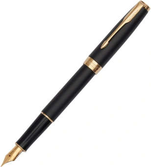 Ручка перьев. Parker Sonnet Core F528 (1931516) Matte Black GT F сталь нержавеющая подар.кор. - купить недорого с доставкой в интернет-магазине