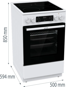 Плита Электрическая Gorenje GEC5C42WG белый стеклокерамика (без крышки) - купить недорого с доставкой в интернет-магазине