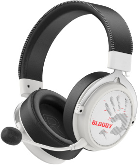 Наушники с микрофоном A4Tech Bloody MR590 Sports белый/черный 1.5м мониторные BT/Radio/3.5mm оголовье (MR590+ WIRED/SPORT WHITE) - купить недорого с доставкой в интернет-магазине