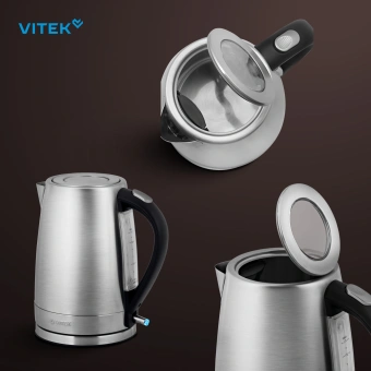 Чайник электрический Vitek VT-7000 1.7л. 2200Вт серебристый корпус: нерж.сталь - купить недорого с доставкой в интернет-магазине