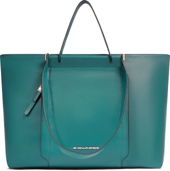 Деловая сумка женская Piquadro Circle BD3336W92/OTAV с отделением для ноутбука 14" бирюзовая/голубая натур.кожа - купить недорого с доставкой в интернет-магазине