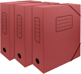 Папка архивная на резинке Silwerhof микрогофрокартон корешок 75мм красный (упак.:3шт) - купить недорого с доставкой в интернет-магазине