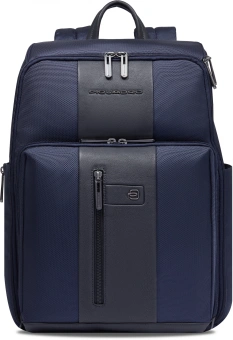 Рюкзак Piquadro Brief2 CA6648BR2/BLU темно-синий нейлон/натур.кожа - купить недорого с доставкой в интернет-магазине