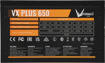 Блок питания Formula ATX 650W AC VX PLUS (20+4pin) 120mm fan 3xSATA RTL - купить недорого с доставкой в интернет-магазине