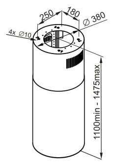 Вытяжка каминная Maunfeld Lee Push 39 черный управление: кнопочное (1 мотор) - купить недорого с доставкой в интернет-магазине