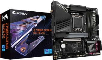 Материнская плата Gigabyte Z790M AORUS ELITE AX Soc-1700 Intel Z790 4xDDR5 mATX AC`97 8ch(7.1) 2.5Gg RAID+HDMI+DP - купить недорого с доставкой в интернет-магазине
