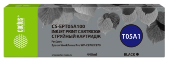 Картридж струйный Cactus CS-EPT05A100 T05A1 черный пигментный (440мл) для Epson WorkForce Pro WF-C878/C879 с чипом - купить недорого с доставкой в интернет-магазине
