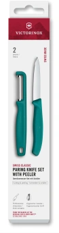 Набор нож/овощеч. Victorinox Swiss Classic 6.7114.21C1 компл.:2предм. зеленый европодвес - купить недорого с доставкой в интернет-магазине