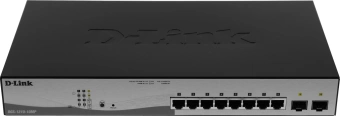 Коммутатор D-Link DGS-1210-10MP/F3A (L2) 8x1Гбит/с 2SFP 8PoE 130W настраиваемый - купить недорого с доставкой в интернет-магазине