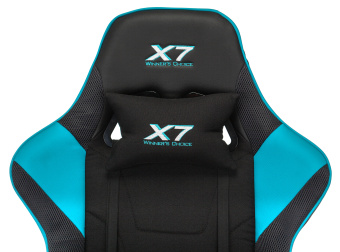 Кресло игровое A4Tech X7 GG-1100 черный/голубой текстиль/экокожа крестов. пластик - купить недорого с доставкой в интернет-магазине
